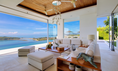 Villa Natha Living Area with Sea View | Choeng Mon, Koh Samui