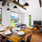 Mizuho Chalet Three Bedroom Living and Dining Area with TV | Happo, Hakuba