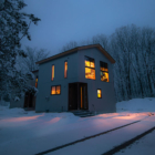 Mizuho Chalet Three Bedroom Outdoor Area at Night | Happo, Hakuba