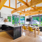 Mizuho Chalet Four Bedroom Indoor Living, Kitchen and Dining Area with View | Happo, Hakuba
