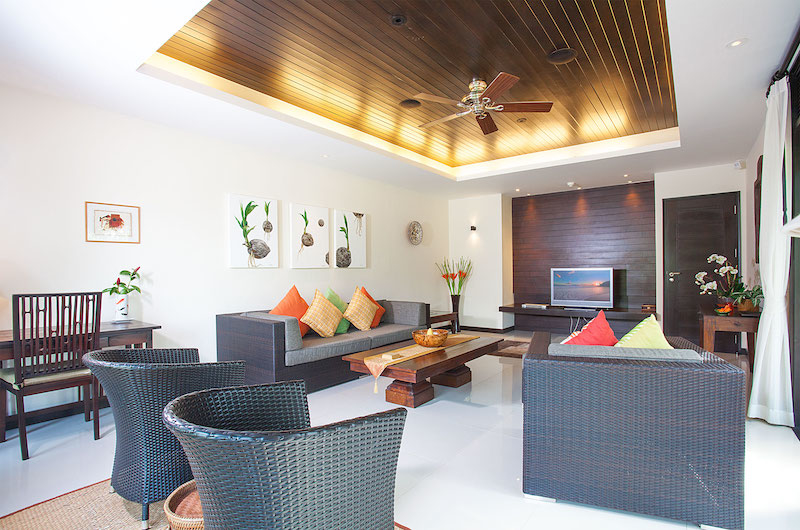 Villa Chom Tawan Living Area with TV | Layan, Phuket