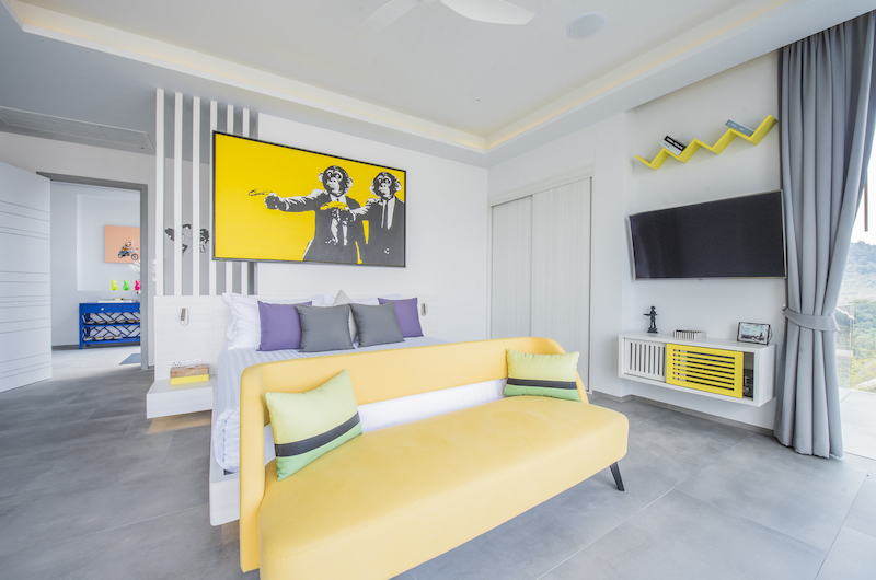 Villa Enjoy Yellow Suite Bedroom with TV | Patong, Phuket