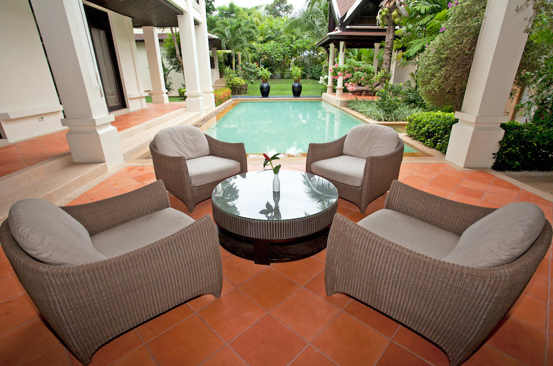 Villa Maan Tawan Sitting Area with Pool View | Layan, Phuket