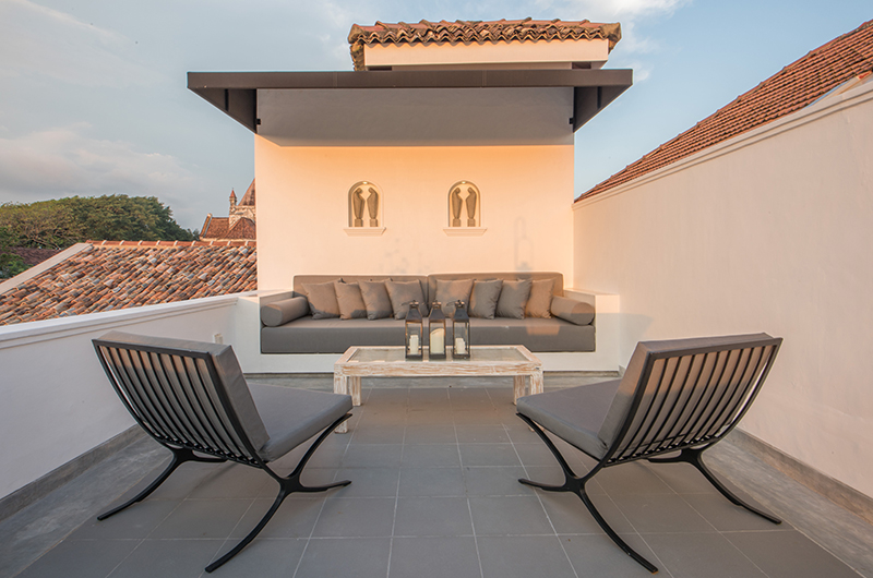 Lighthouse Street Outdoor Seating Area with Reclining Sun Loungers | Galle, Sri Lanka