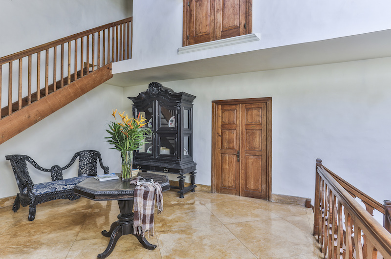 Thambili House Indoor Seating Area with Stairs | Galle, Sri Lanka