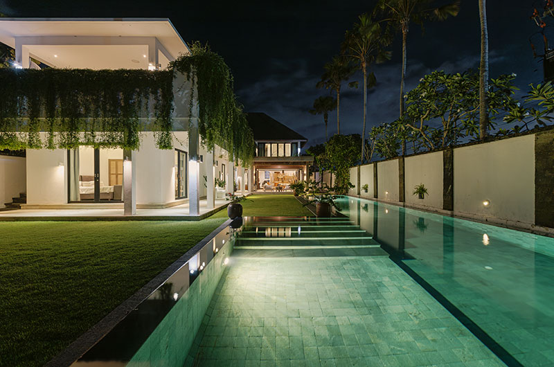 The Beach Villa Cemagi Pool at Night | Seseh, Bali