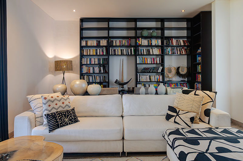 The Beach Villa Cemagi Lounge Area with Book Shelf | Seseh, Bali