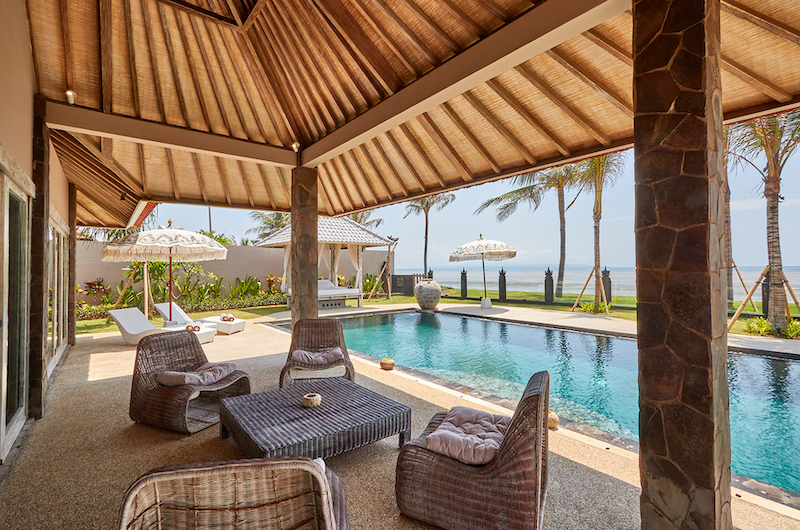 Villa Sunrise Outdoor Seating Area with Pool View | Gianyar, Bali