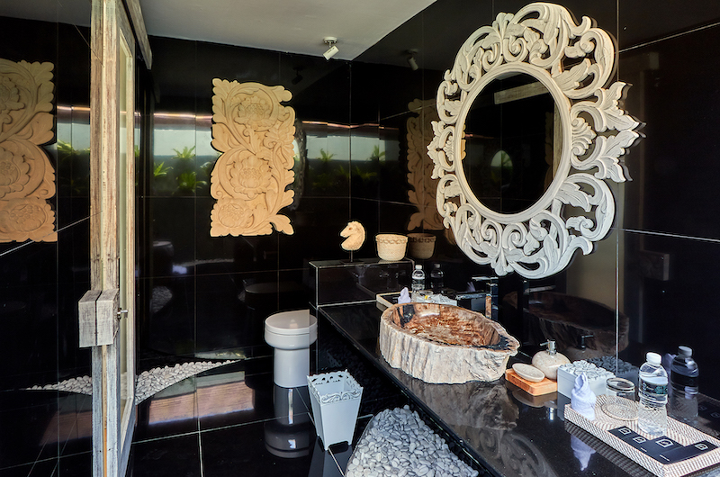 Villa Sunrise Decorative Bathroom Mirror and Counter | Gianyar, Bali Villa Sunrise Decorative Bathroom Mirror and Counter | Gianyar, Bali