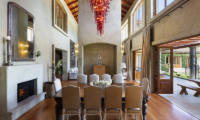 Ataahua Lodge Dining Room with Fire Place | Whakamarama, Bay of Plenty