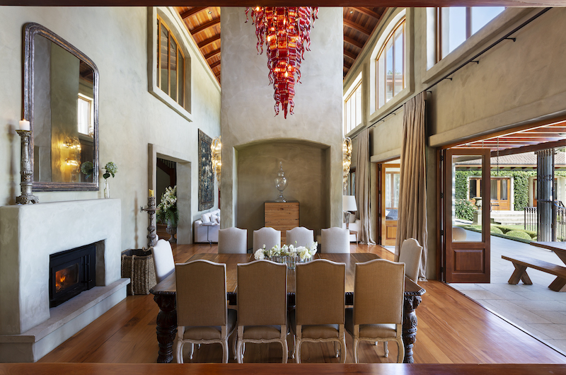 Ataahua Lodge Dining Room with Fire Place | Whakamarama, Bay of Plenty