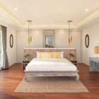 Baan Kimsacheva Master Bedroom with Hanging Lamps | Chaweng, Koh Samui