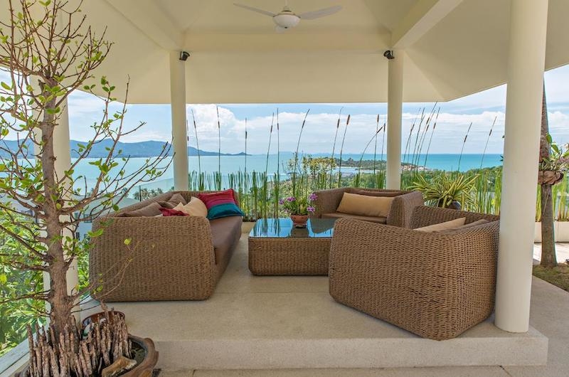 Villa Loramatari Outdoor Seating Area with Sea View | Choeng Mon, Koh Samui