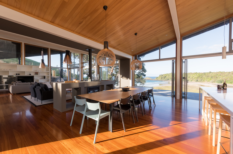Otaha Beachfront Lodge Wooden Dining Table | Bay of Islands, Northland