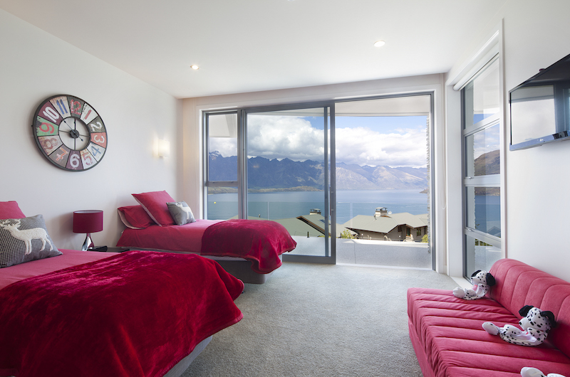 Aspen House Bedroom One with Lake View | Queenstown, Otago