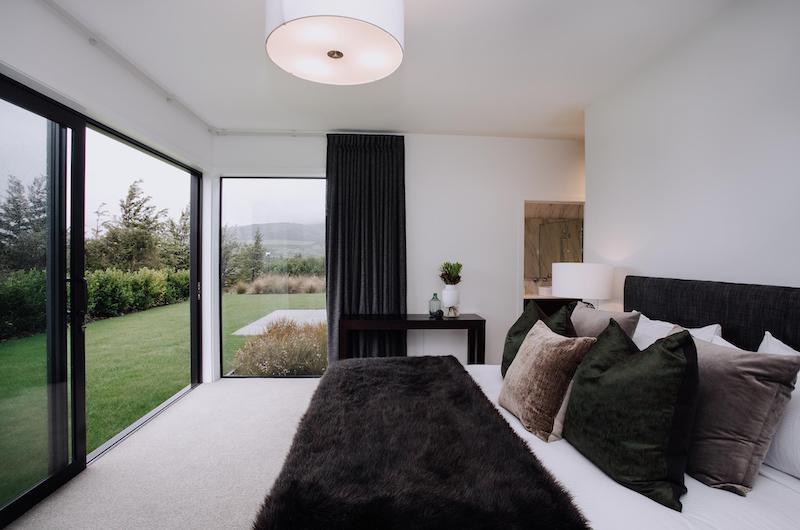 Falconer Rise Bedroom with Velvet Sheet | Queenstown, Otago