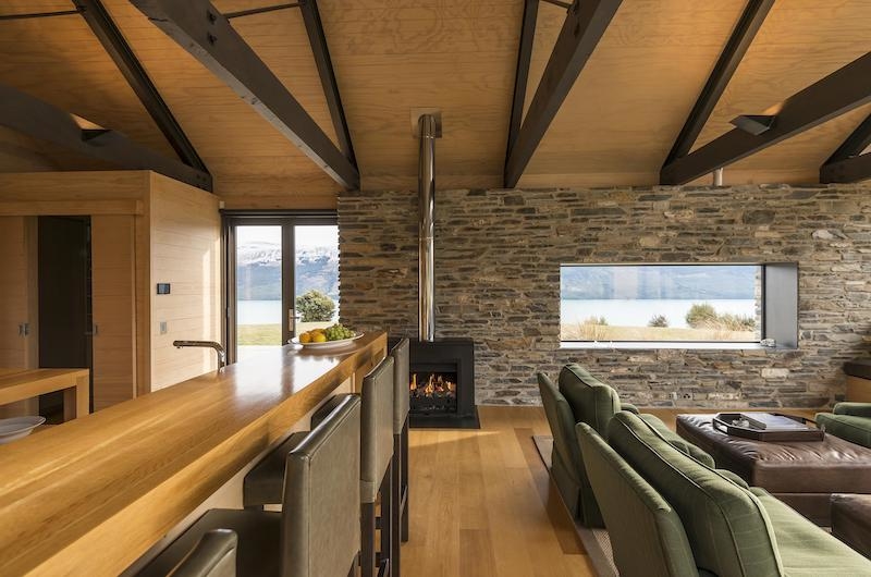 Wyuna House Living Room with Fire Place | Glenorchy, Otago
