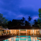 Rock Villa Gardens and Pool at Night | Bentota, Sri Lanka