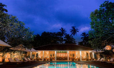Rock Villa Gardens and Pool at Night | Bentota, Sri Lanka