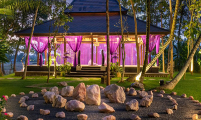 Villa Crystal Castle Gardens with Trees at Night | Ubud, Bali