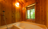 Shirakaba Bathroom with Wooden Wall | Annupuri, Niseko