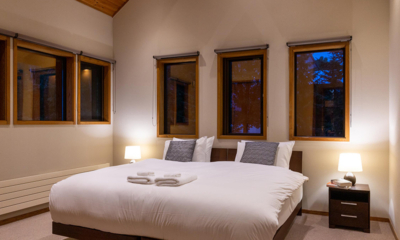 Starchase Bedroom with View at Night | Annupuri, Niseko