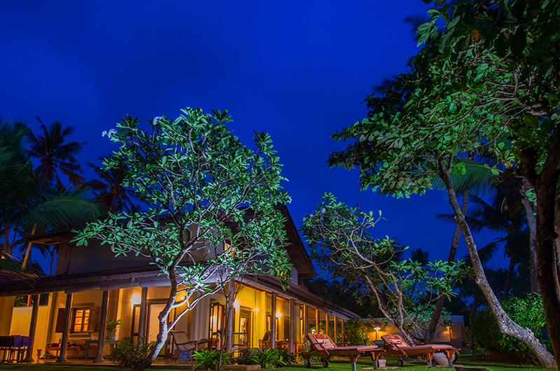 Three Sisters Beach House Night View Exterior | Matara, Sri Lanka