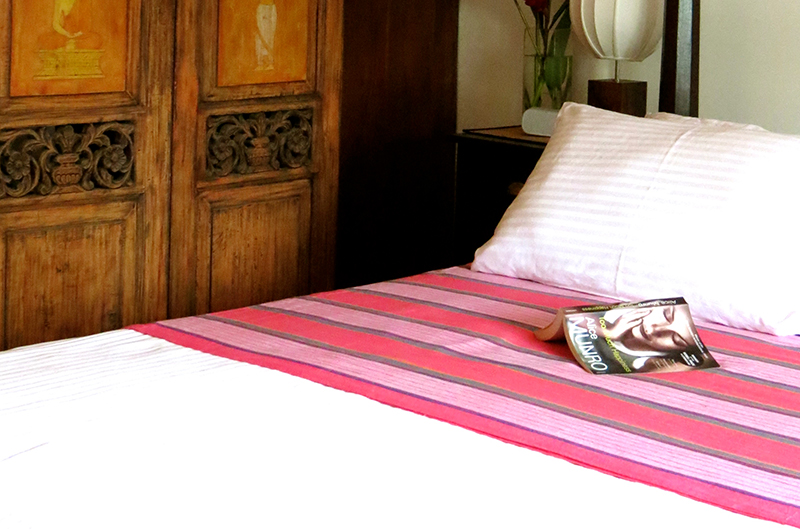 Three Sisters Beach House Guest Bedroom with Magazine | Matara, Sri Lanka