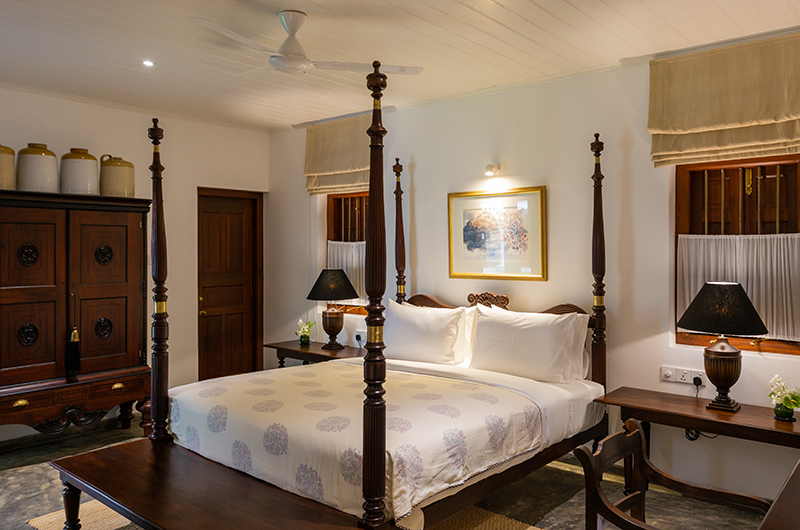 Leela Walauwwa Guest Bedroom with Four Poster Bed | Induruwa, Sri Lanka