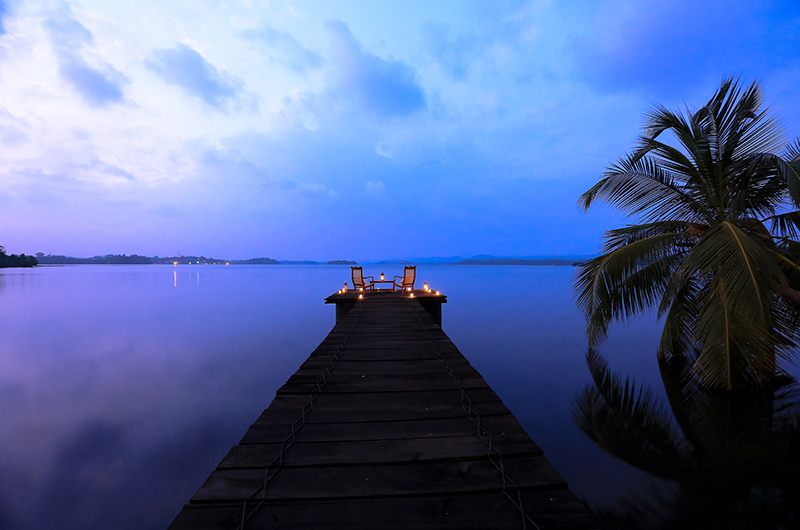 South Point Cottage Romantic Dining Set Up at Night with View | Koggala, Sri Lanka