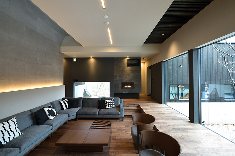 Nivia Living Room with Fire Place | Hakuba, Nagano