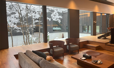 Nivia Indoor Living Area with Snow View | Hakuba, Nagano