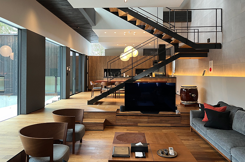 Nivia Lounge Area with Up Stairs | Hakuba, Nagano