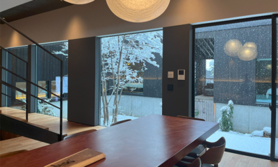 Nivia Dining Area with Outdoor Snow View | Hakuba, Nagano