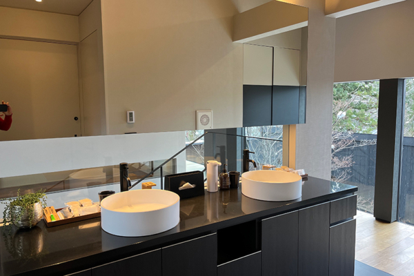 Nivia His and Hers Bathroom with View | Hakuba, Nagano Nivia His and Hers Bathroom with View | Hakuba, Nagano