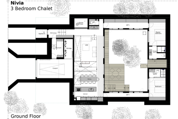 Nivia Ground Floor Plan | Hakuba, Nagano