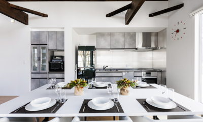 Villa Rochalie Kitchen and Dining Area | Hakuba, Nagano