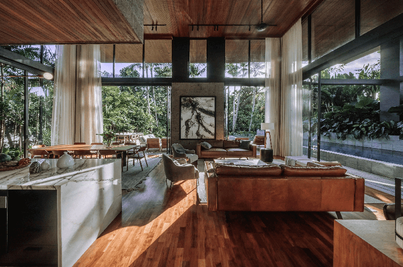 The River House Living, Kitchen and Dining Area | Pererenan, Bali