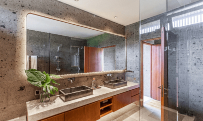 The River House His and Hers Bathroom with Mirror | Pererenan, Bali