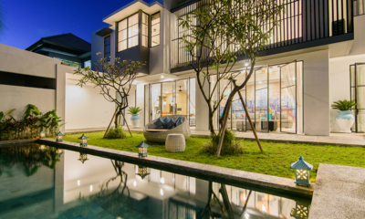 Villa Como Pool Side Area at Night | Canggu, Bali