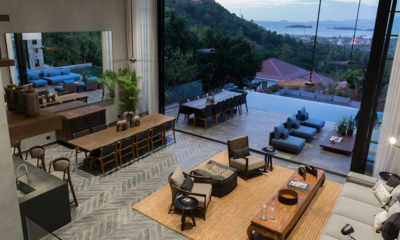 Villa Orca Indoor Living and Dining Area with View | Choeng Mon, Koh Samui