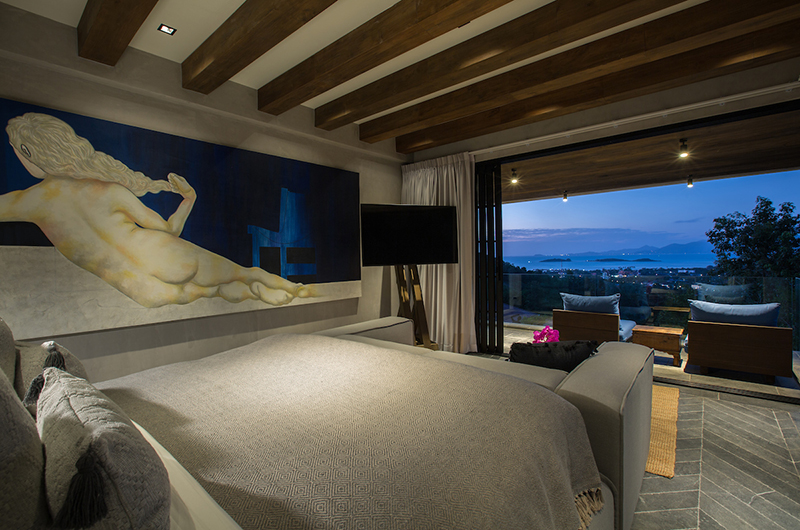 Villa Orca Bedroom with View at Night | Choeng Mon, Koh Samui
