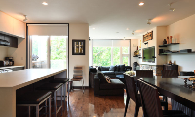 Big Valley Two Living, Kitchen and Dining Area with TV | Hirafu, Niseko