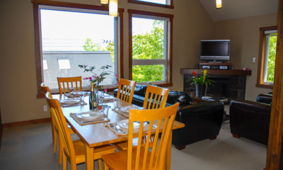 Niseko Creekside B Living and Dining Area with View | Hirafu, Niseko