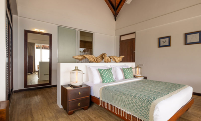 The Beach House Ocean Balcony Suite Bedroom with Side Lamps | Mirissa, Sri Lanka