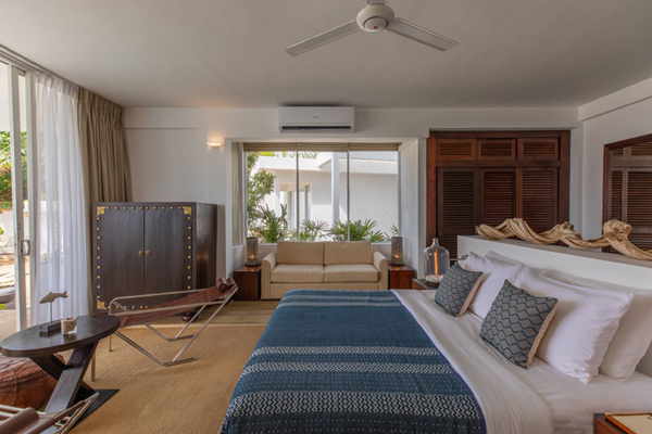 The Beach House Beach Suite Bedroom with Sofa and View | Mirissa, Sri Lanka