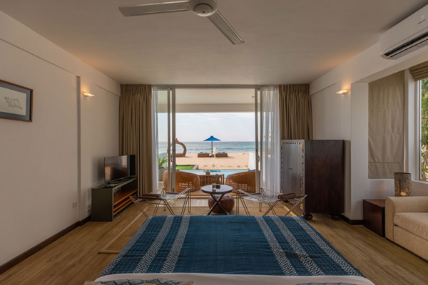 The Beach House Beach Suite Bedroom with Sea View | Mirissa, Sri Lanka