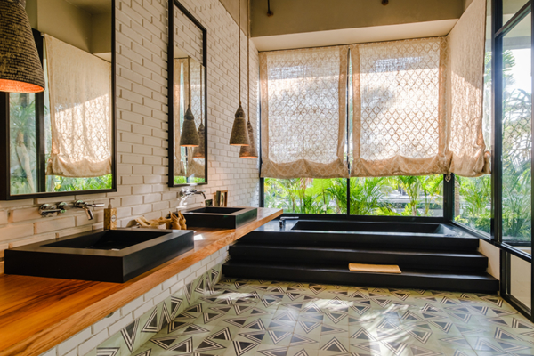 The V House His and Hers Bathroom with Bathtub | Canggu, Bali