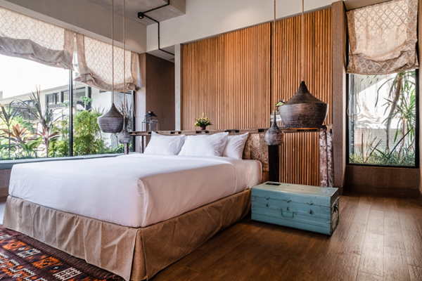 The V House Bedroom with Lamps | Canggu, Bali