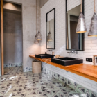The V House Bathroom with Lamps | Canggu, Bali